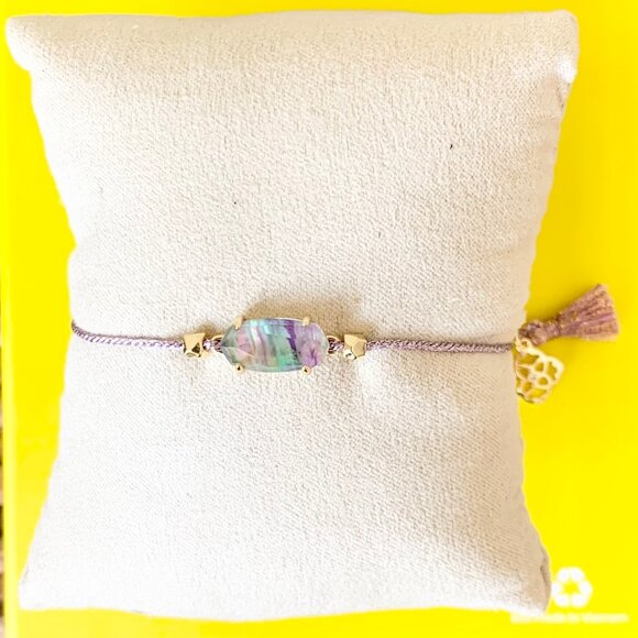 NWT Kendra Scott Everlyne Friendship Bracelet in Gold/Llilac/Abalone, One Size - Picture 2 of 5